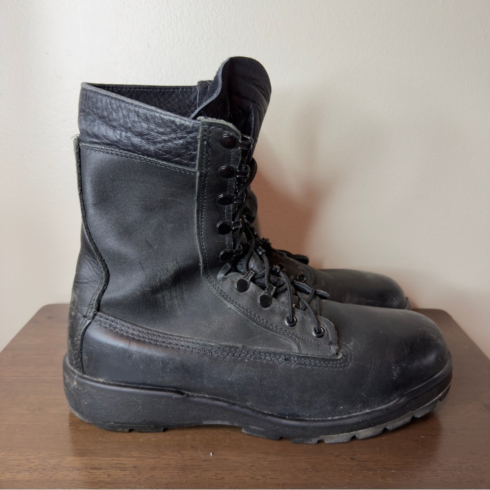 Belleville 360ST Black Leather Steel Toe Combat Military Boots Sz 10 Mens